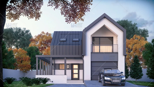 Proiect casa cu mansarda (136 mp) - Emuna Proiect casa cu mansarda (136 mp) - Emuna